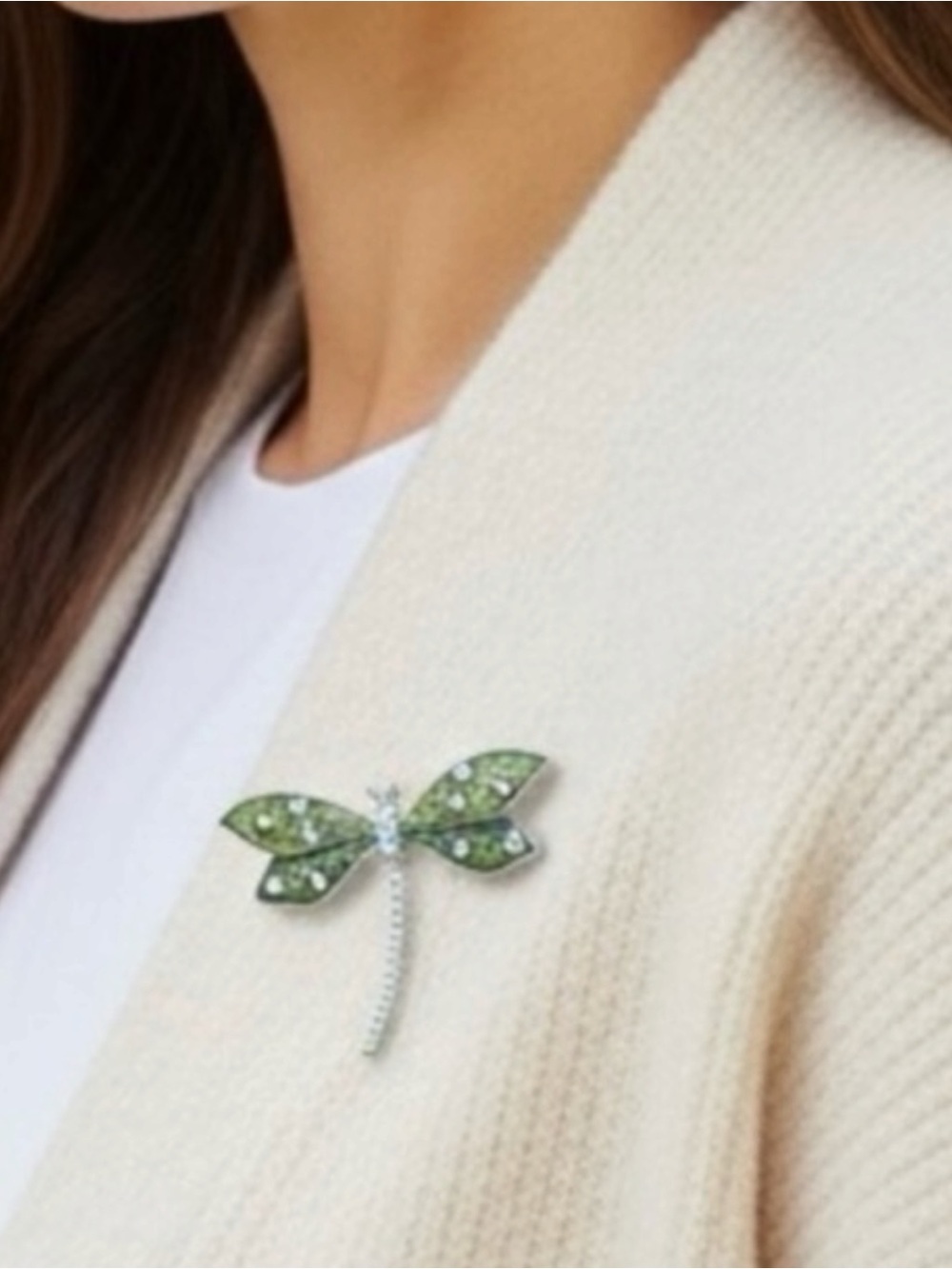 Villager Green Dragonfly Brooch NWT